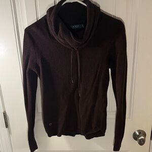 Lauren Ralph Lauren Dark Brown Cowl Neck Sweater